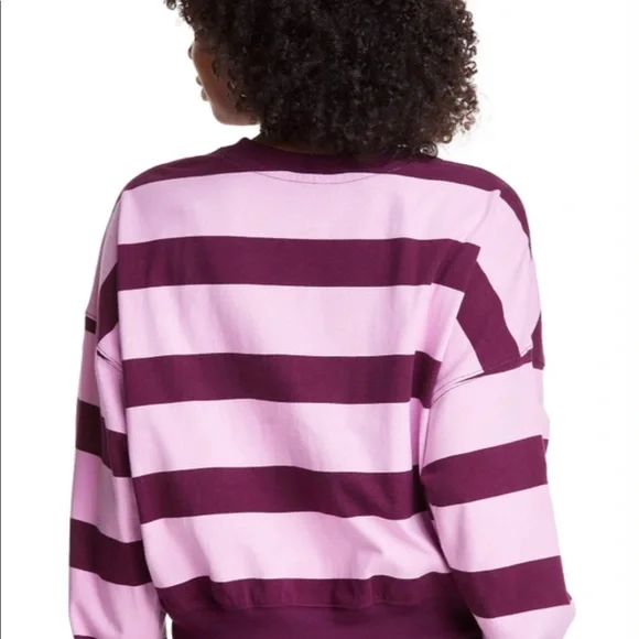 Champion Women’s Cotton Striped Long Sleeve Top Paper Orchiddark Berry Purple L - Picture 4 of 7
